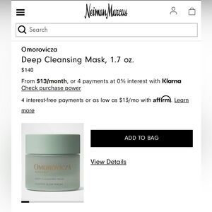 (2) NEW Omorovicza Deep Cleansing Mask - White